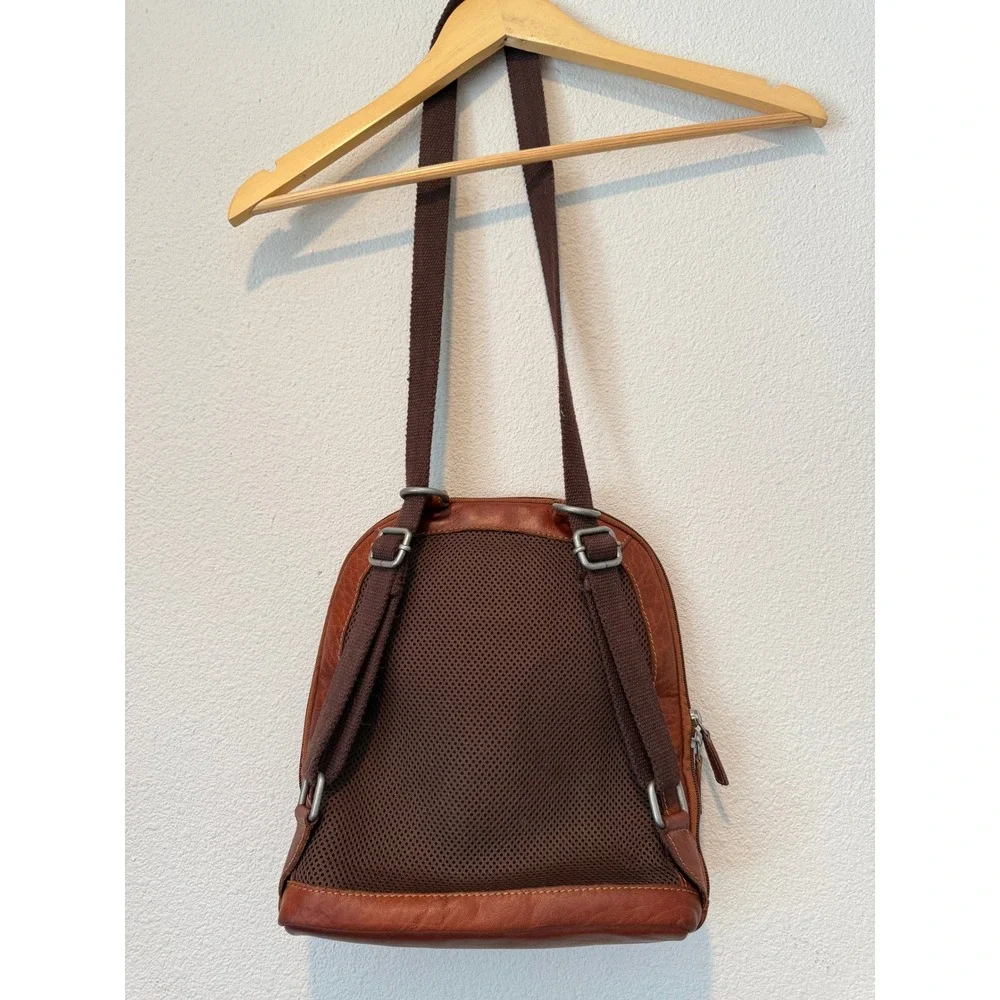 Jack Georges Voyager Brown Buffalo Leather Convertible Backpack Sling Bag